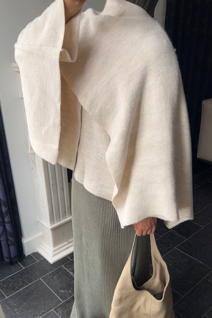 BEIGE SCARF PONCHO